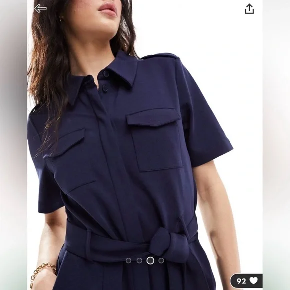 & Other Stories Jumpsuit Utility Boiler Suit Lyocell Button Belted Straight Leg - Picture 3 of 7